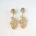 Panetta Rhinestone Dangle Earrings Gold Tone Clips 1960s Jewelry