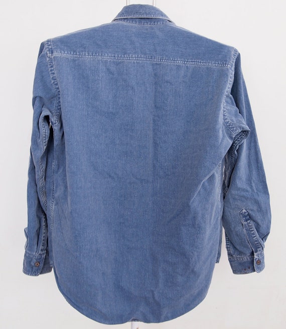 L.L. Bean Chambray Denim Flannel Lined Shirt Mens size Medium