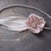 Blush Whisper... blush silk wild blossom ivory peacock feather russian veiling skinny headband (newborn-adult) photo prop
