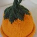 Pumpkin Hat - Hand Knit - Baby to Toddler Size - Halloween
