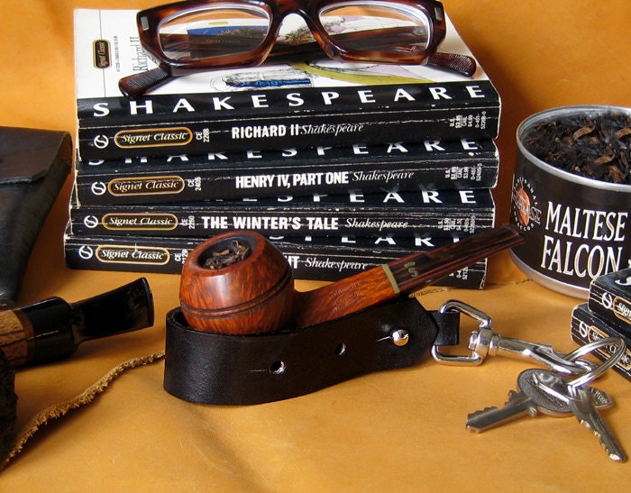 Leather Pipe Stand / Key Fob Adjustable