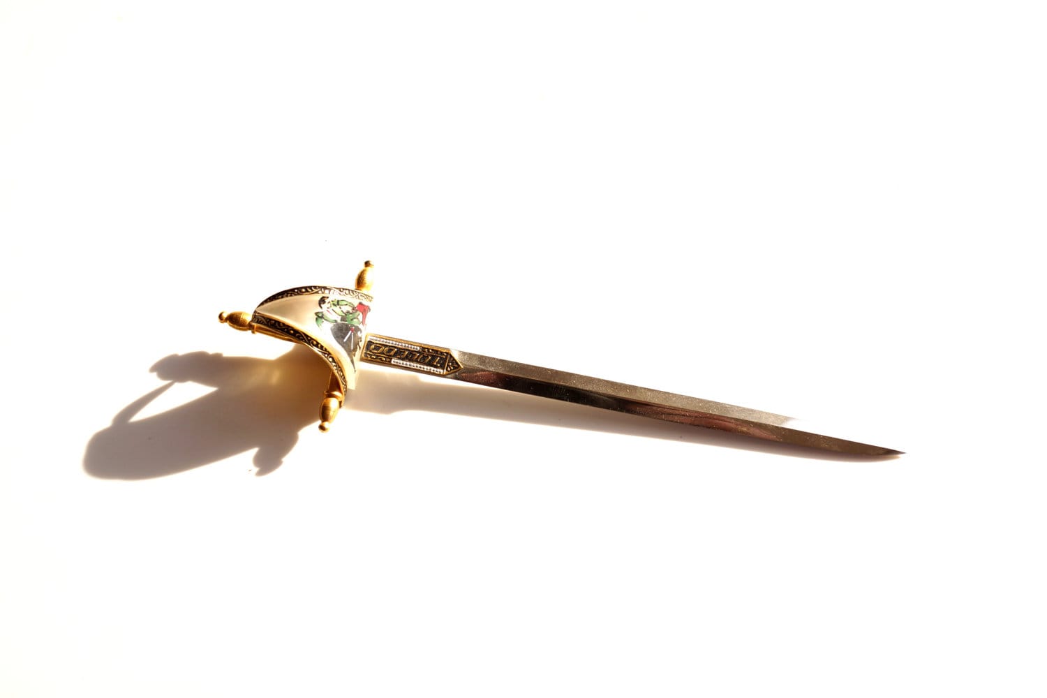 Vintage Sword Letter Opener with Decorative Hand Guard by