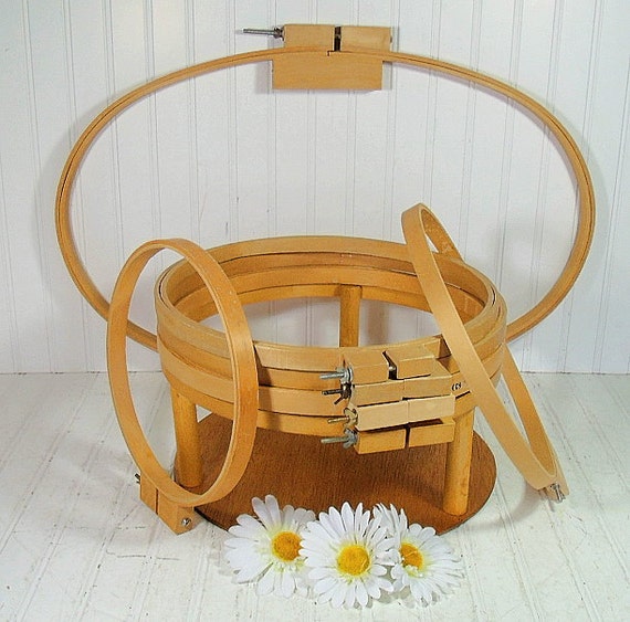 Wooden Quilting Hoops Set of 7 Vintage Sewing Essentials