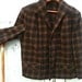 Prairie girl rustic coffee brown russet plaid wool pendleton shirt jacket collectible retro chic rustic mountain forest wear