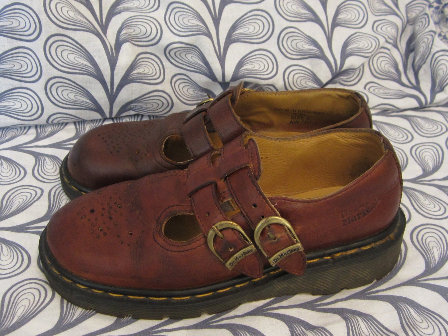 Vtg Doc Martin Mary Janes Buckle Shoes SZ US 7 7 1/2 UK 5