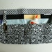 Utility Apron/Half Apron with 8 pockets and loop in black white and light blue fabric