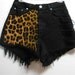 Calvin Klein High Waisted denim shorts -----Leopard Print---Waist 28 inches