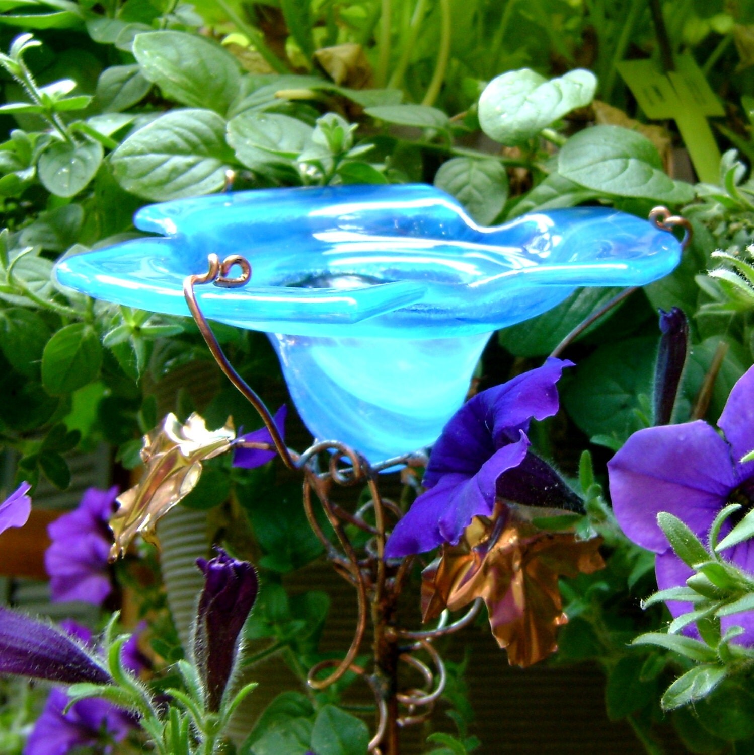 Bird Feeder Butterfly Feeder Suncatcher by GloriasGlassGarden