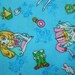 Cartoon girls, turquoise, fat quarter, pure cotton fabric