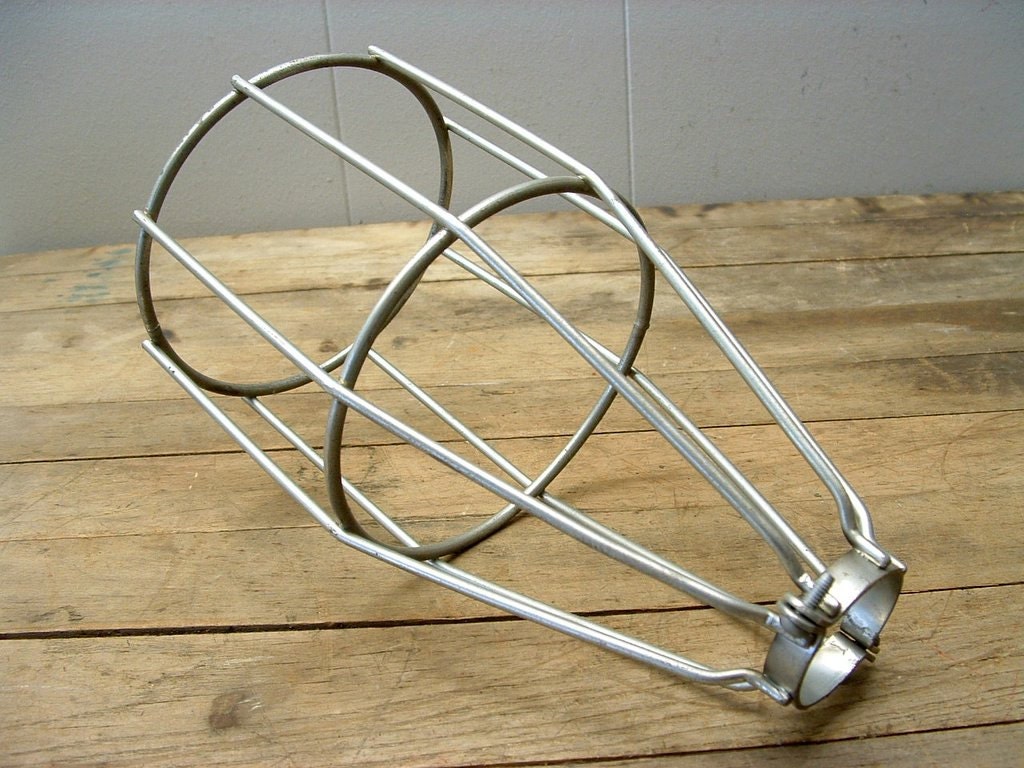 Vintage McGill Industrial Metal Wire Light Bulb Cage Steampunk