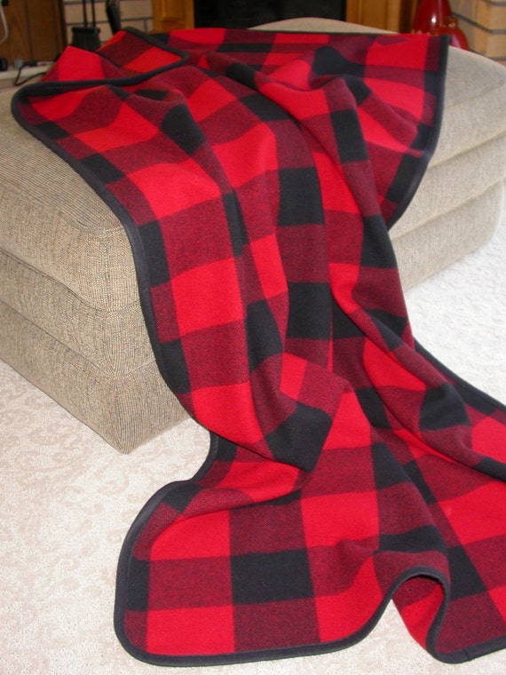 picnic stadium BLANKET Pendleton WOOL fabric red and black