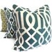 SALE Teal Blue Imperial Trellis Decorative Pillow Covers 18x18 Toss Pillow, Accent Pillow, Throw Pillow