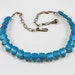 1950s Vintage Heart blue Thermoset lucite necklace