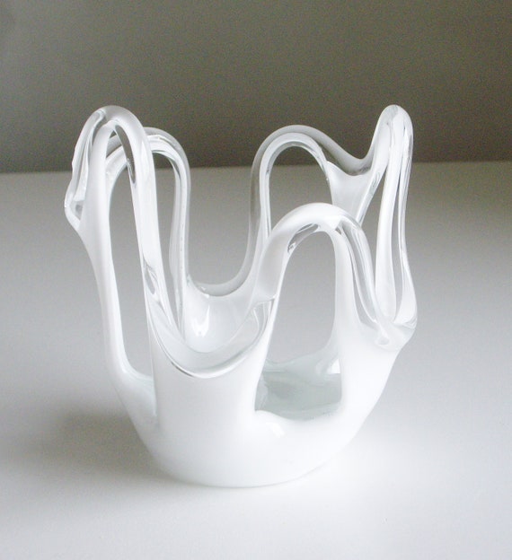 Jozefina Polish Art Glass Vase Krosno White Cased Glass