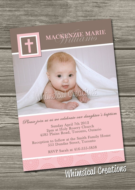 Christening Invitation Digital File Baptism Invitation I