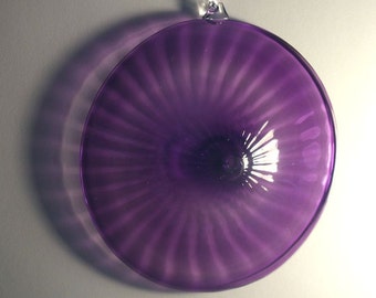 Amethyst with Clear Hook SunCatcher Ornament 5" diameter : DISASTER RELIEF
