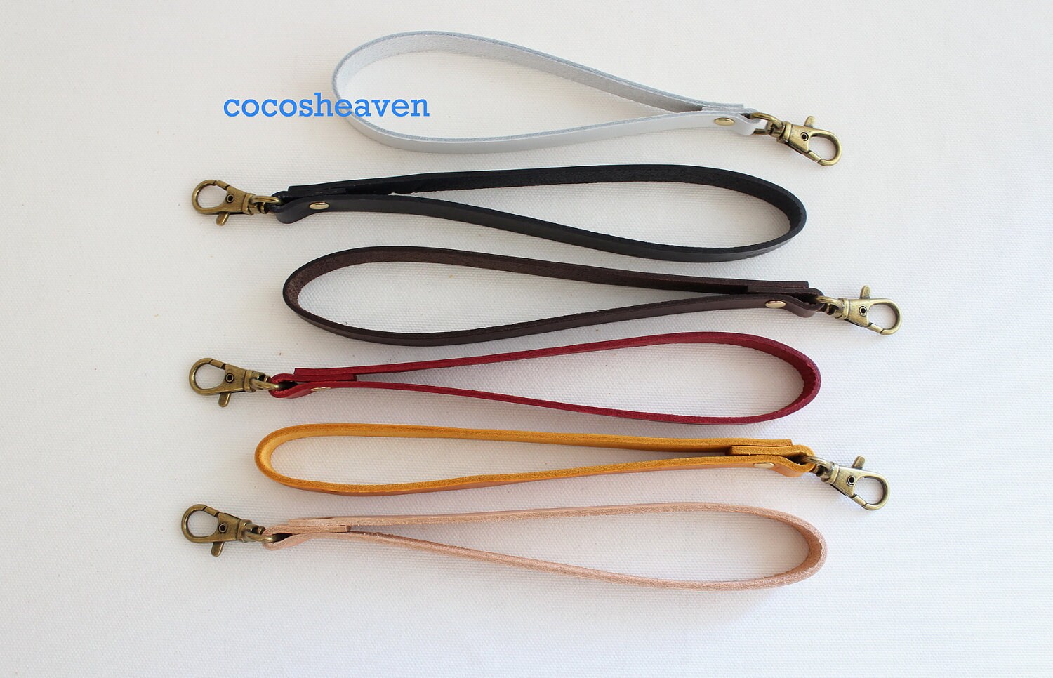5 Leather purse straps with a swivel snap hook Free by cocosheaven
