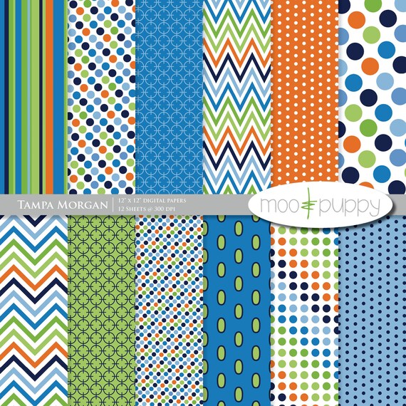 Items similar to Digital Scrapbook Paper Pack Tampa