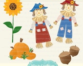 Scarecrows Clipart, Pumpkins Digital Clip art, Acorn Clipart, Autumn Clip art, Fall Digital Clipart Il_170x135