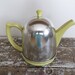 Vintage Tea Pot Tea Kettle Shabby Chic Decor Cottage Yellow Decor