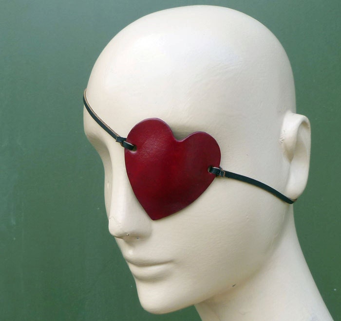 Heart Shaped Leather Eyepatch...Eye by AliOBrienDesigns