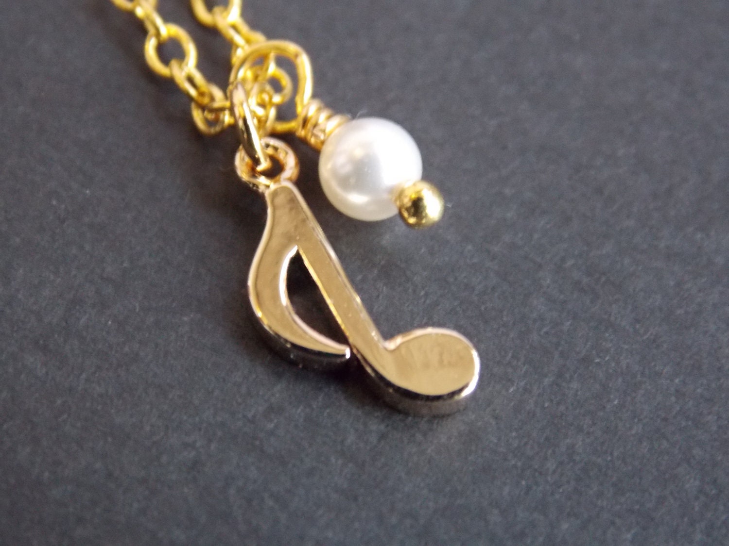 Music Note Necklace Music Note Charm Music Note by mlejewelry