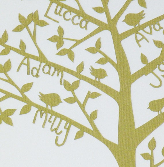 Download Personalized Family Tree bespoke hand cut paper cut