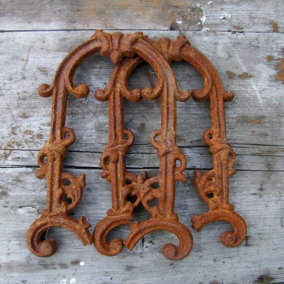 2 Pieces of Old Salvaged Decorative Wrought Iron for Art