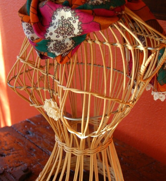 Vintage Wicker Mannequin Torso Dress Form