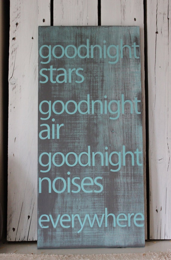 Distressed Aged Pine Wood Wall Art GOODNIGHT MOON Sign