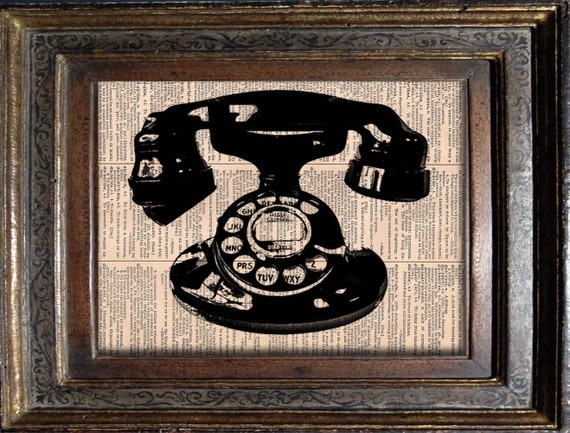 Items similar to Art Print, Vintage TELEPHONE Dictionary Page Print ...