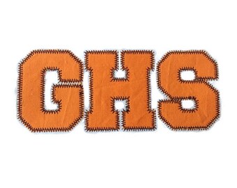 Zig Zag Edge Varsity Collegiate Applique Machine Embroidery Font Alphabet - 5 Sizes