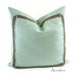 PAIR - DECORATIVE PILLOW Covers - 18" x 18" In Sea Foam and Cocoa-Sea Foam Raidroad Braid