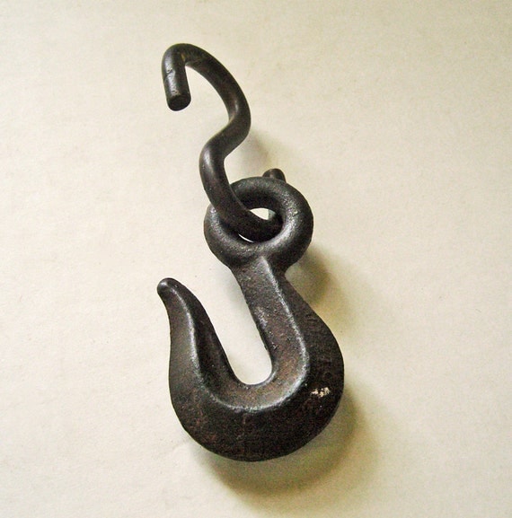 Antique Cast Iron Hooks Rigging Hook and S Hook
