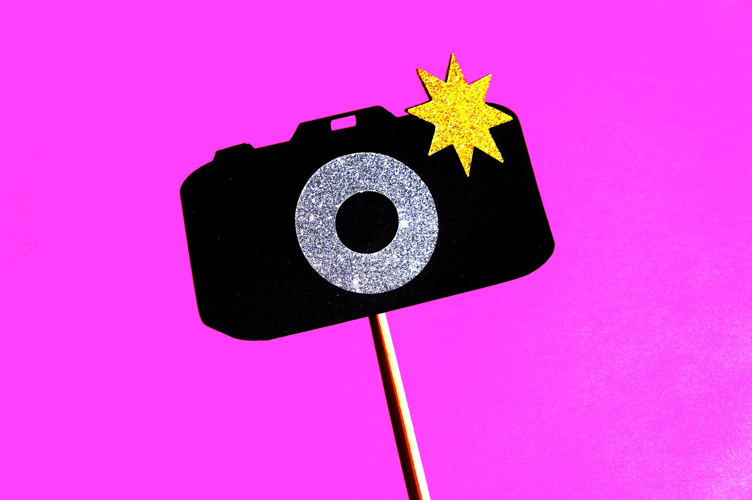 Photo Booth Props Camera on a stick GLITTER Photobooth