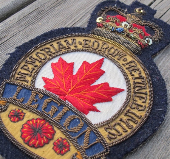 Royal Canadian Legion Gold Embroidered Blazer Crest / Royal