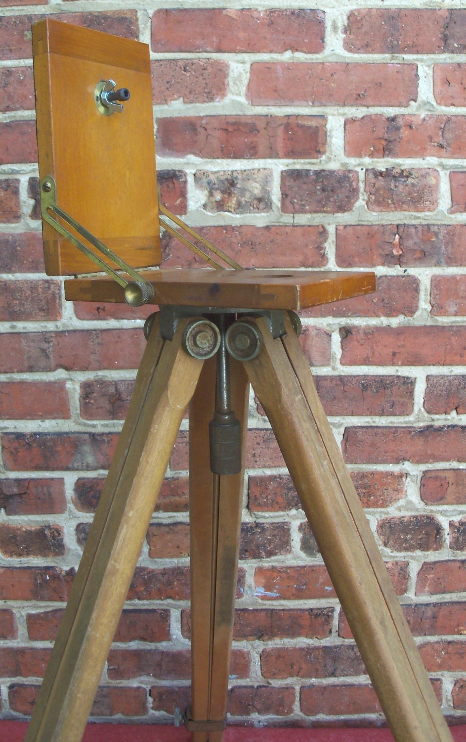 Vintage Wooden Camera Tripod Ideal Chicago with Folmer Graflex