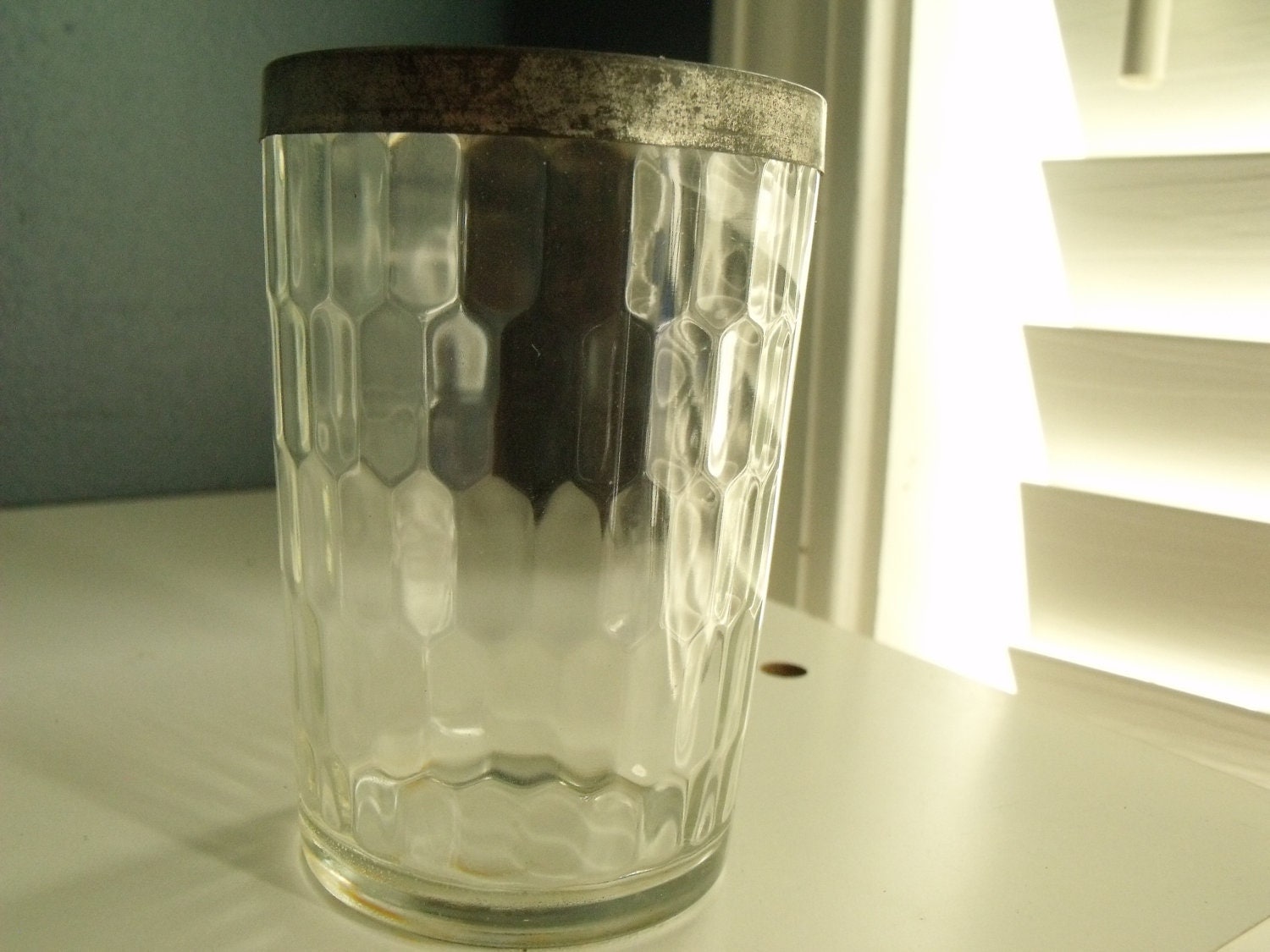 Vintage Glass Snuff Jars Metal Lid American Garrett