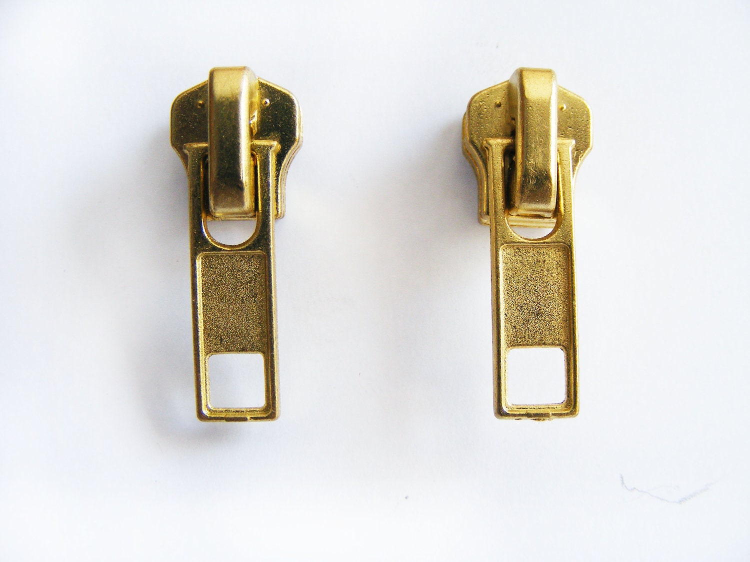 Golden Zipper Earrings Metal Zipper Studs Steampunk