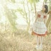 White Pinafore Dress Golden Printed Red Chiffon Stripe Ribbon Decor (LIMITED) Handmade Lolita Dress
