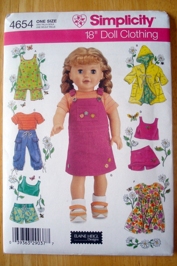 Items similar to 18 Inch Doll Clothes Pattern Simplicity 4654 on Etsy