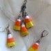 Vintage Glass Candy Corn - Pendant & Earrings w/ Touch of Bling OOAK for Halloween