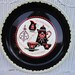 Vintage 50's Toleware TV Coffee Serving Metal Black Red Snack Tray