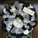 Deco Mesh BLACK and CREAM HALLOWEEN Wreath