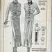 Butterick 6235 1930s Sewing Pattern Women's Dress Frock Slim Skirt Suit Size 18 Bust 36
