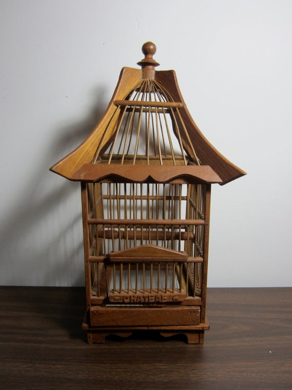 Vintage Bamboo Bird Cage by LadyNinaNana on Etsy