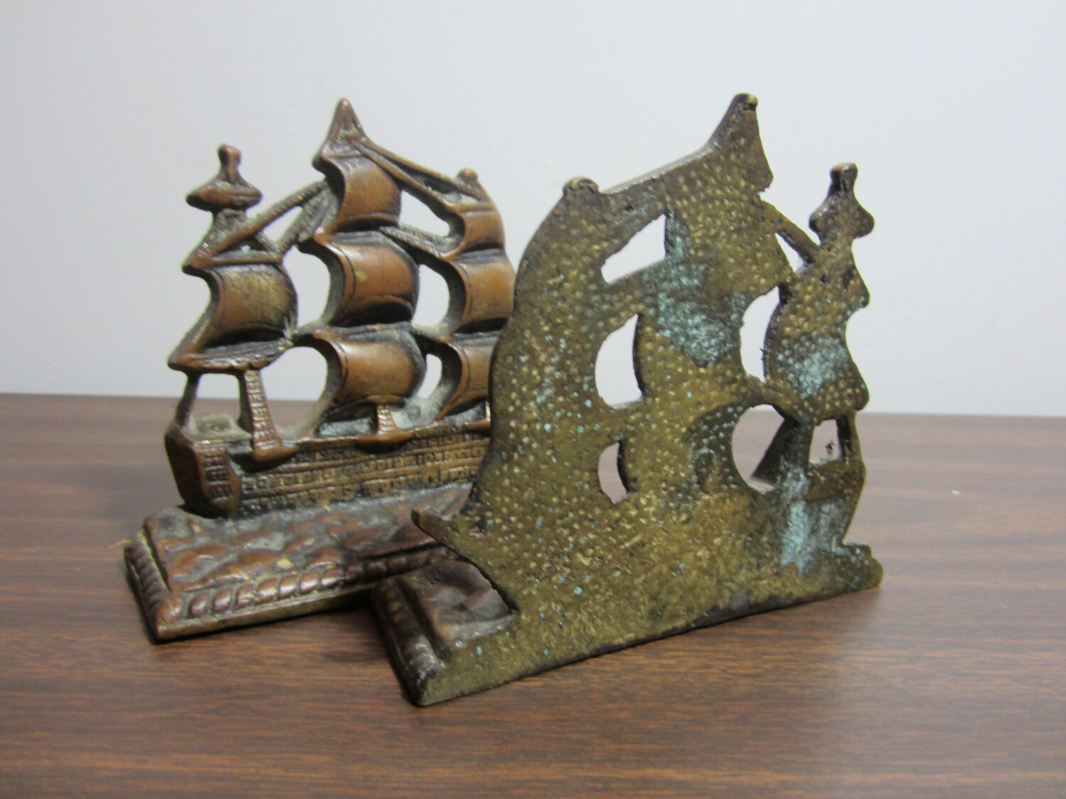 brass bookends sailboats