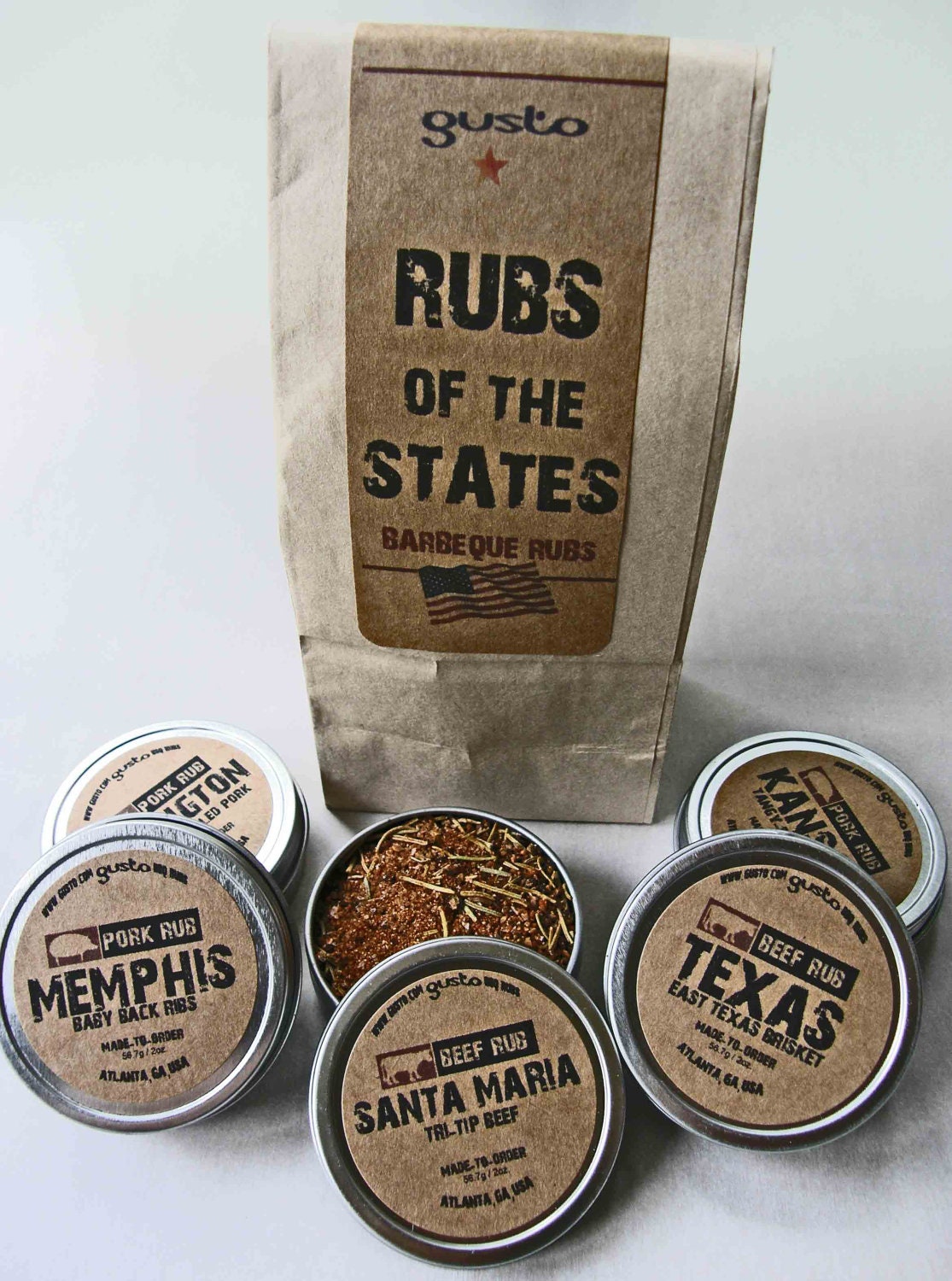 Gusto Rubs of the States Barbeque Rub Gift Set BBQ