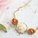 Ivory and Caramel Rose Flower Necklace. Nature Inspired. Floral Jewelry. Fall Fashion. Delicate. Weddings. Bridesmaids Jewelry Set. Autumn.