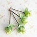 Fairytale Grass Green Flower Hair Pins. Green Flowers. Woodland. Fall. Autumn. Weddings Hair Pins. Hair Accessories.Set of 4